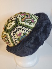 Vintage Womens Size Small Winter Faux Fur Trimmed Hat R 