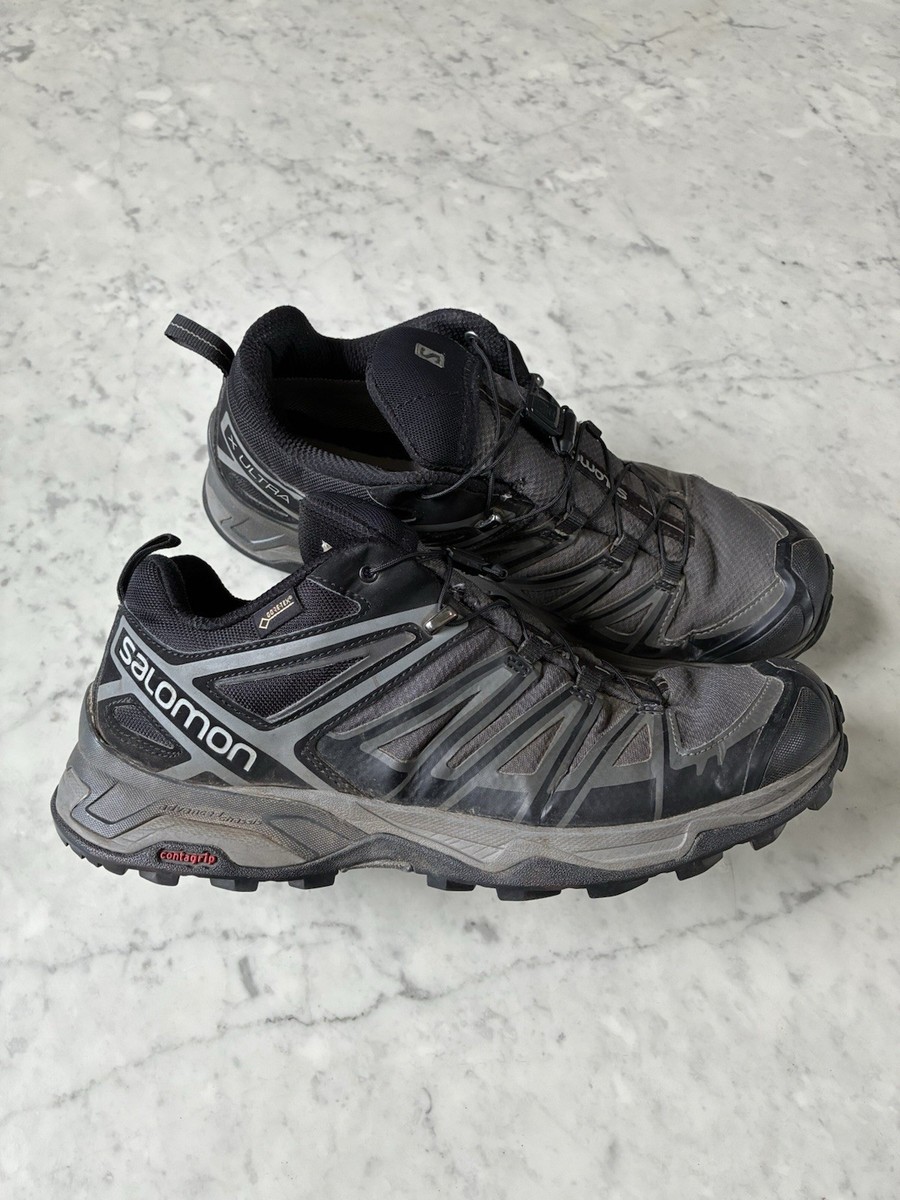 Salomon x Ultra GTX Men's Outdoor Hiking Shoes Size 10 Black Gray Sneakers