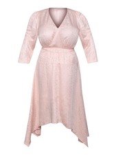 RACHEL RACHEL ROY Womens Pink 3/4 Sleeve Fit + Flare Dress Plus 22W