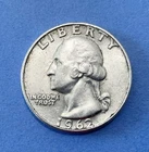 1962 D   X/FINE. ++.  SILVER GEORGE WASHINGTON QUARTER