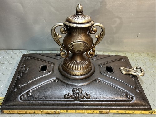 Antique Clarion Cast Iron Decorative Parlor Stove Top W/ Finial