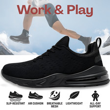Mens Non Slip Work Shoes Slip On Water Resistant Food Service Chef Kitchen Sneak