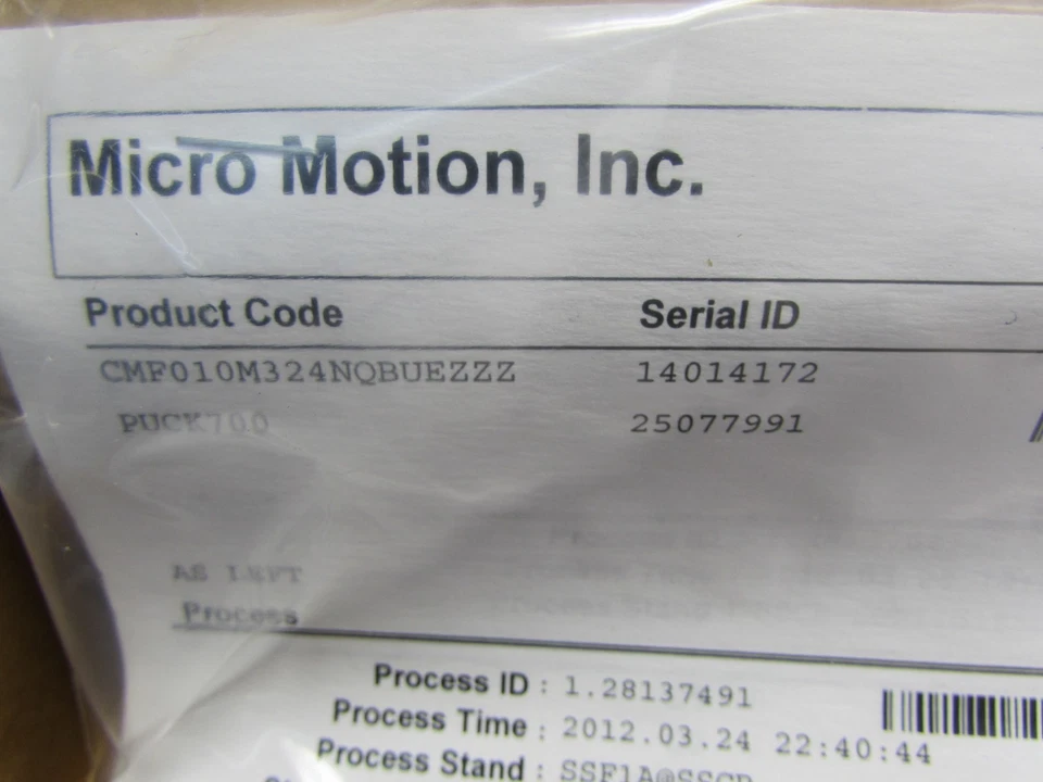 NEW! MicroMotion CMF010M324NQBUEZZZ, 1/4" FLOW METER ,W/TEST REPORT! MAKE OFFER! - Image 2 of 4