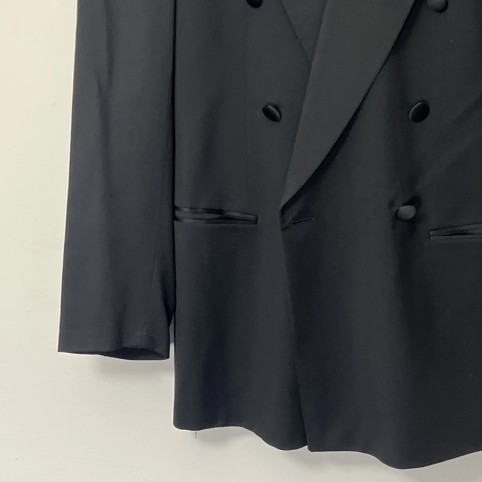 Chaqueta Esmoquin Para Hombre De Colección Hugo Boss Super 100s Lana Pico Solapa Doble Pecho 38R Foto 4 de 4