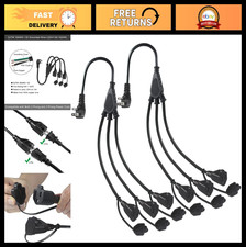 3-Outlet Power Splitter with 90-Degree Flat Plug, 1.5FT Extension Cord, 2-Pack