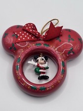 Mickey Minnie Mouse Ornament Ears With Mickey as Santa