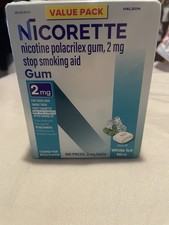 Nicorette 2 mg Nicotine Stop Smoking Aid Gum, White Ice Mint - 160 Count 2027