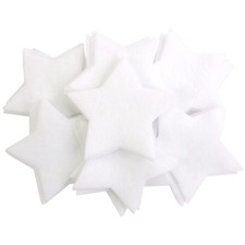 1 Inch 140pc Stiff Felt Stars White