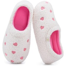 HomeTop Women's Fuzzy Curly Fur Memory Foam Loafer Slippers Bedroom House...