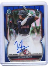 2023 Victor Izturis Bowman Chrome 1st Blue Ray Wave Refractor Auto /150 H1288