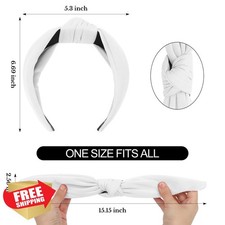 CURASA White Non Slip Knotted Headband Wide Fabric Hairband