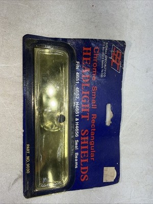 NEW Chrome Small Rectangular Headlight Shield  Fits 4651 4652 H4651 H4656