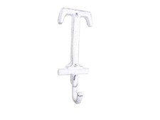 Pack Of 2 Whitewashed Cast Iron Letter T Alphabet Wall Hook 6""