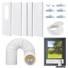 Mrrihand Portable AC Window Vent Kit with 5.9" Exhaust Hose & Coupler, Upgrad...