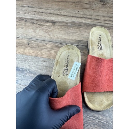 Neu A. Giannetti Schuhe 7 Mirta Orange Leder Komfort Slide Made in Italy - Bild 3 von 8