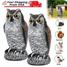 Owl Decoy Statue Bird Scare Away Pigeon Repellent Scarecrow for Garden Yard Deco