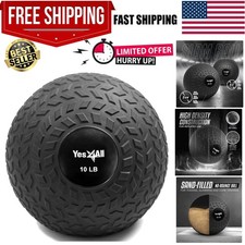 Slam Balls, 10-40lb Weighted Ball Weight, Durable PVC Sand Filled Workout Dyn...