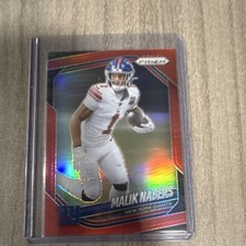 Panini 2025 Prizm Red Prizm Malik Nabers New York Giants #206 Football