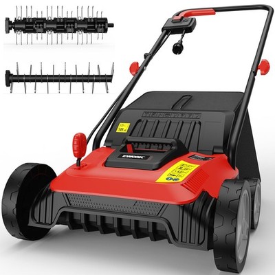 EWORK Electric Dethatcher and Scarifier 22-Inch 12 Amp 2-in-1 Lawn Dethatcher