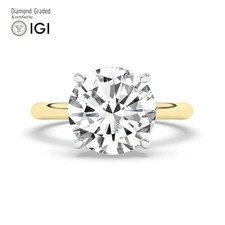 Round Diamond Engagement Ring 18k Yellow Gold Labgrown 5.15 Ct Solitaire