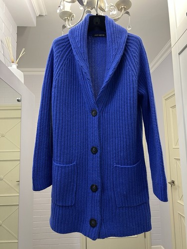 Iris Von Arnim Lange Kaschmir Strickjacke Blau Größe L Top Zustand - Bild 2 von 10