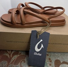 New OLUKAI Tiare Strappy Sandal Women's Size US 8 Fox Brown NWT