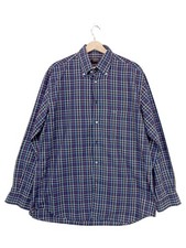 Paul & Shark camicia uomo casual a quadri button down taglia L blu cotone
