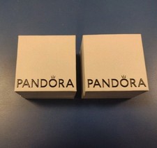 2 PANDORA Jewelry White Black Velvet Empty Bracelet or Charm Gift Box Fashion