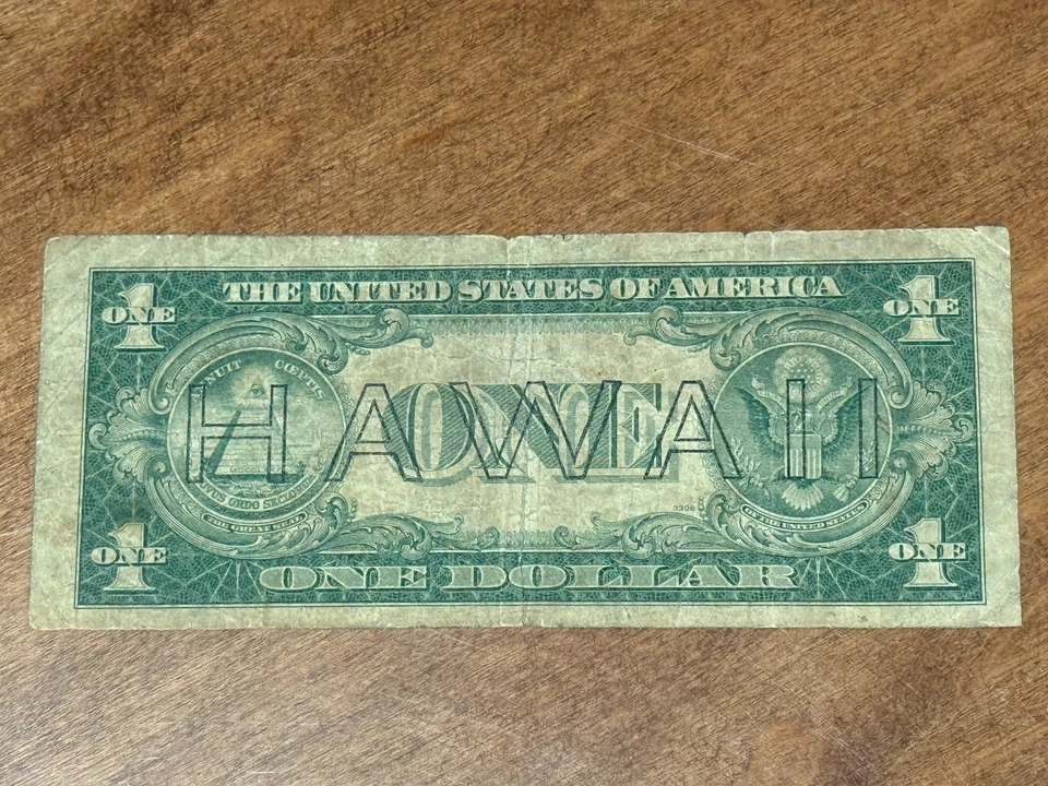 1935-A $1 Silver Hawaii PC Block Fr. 2300 Legacy 8 Serial P32327390C VG - Image 2 of 2