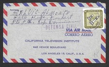 Dominican Republic cover to USA with CON LA DEFENSA CIVIL cachet