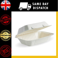 Bagasse HP10 Eco-Friendly Clamshell Food Fish Chips Compostable Takeaway 9" x 6