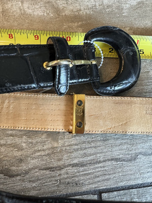 Vintage Gold Accent Black Leather Women\'s Belt Women main image 4