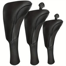 3PCS Golf Club Head Covers Set Driver 1,3,5 Fairway Woods Head Cover Long Neck .
