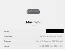 Apple Mac Mini 512GB SSD, Intel Core i7, 3.2 GHz, 32GB Space Gray - 2018
