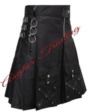 Men's Modern Gothic Fashion Kilt Goth kilt Cotton Utility Kilt Custom Size kilts