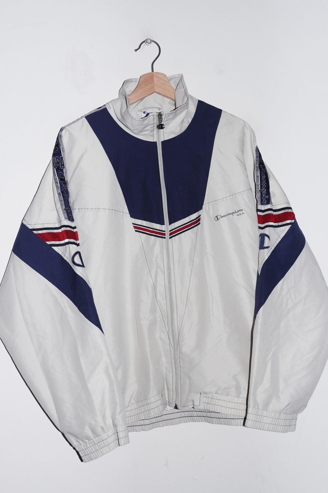 Vintage Champion Embroidered Logo Colour Block Track Jacket (L)