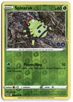 Pokémon Go Spinarak Reverse Holo #6 Near Mint