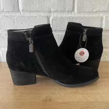 Blondo Isaac Waterproof Black Double Zip Low Block Mid Heel Bootie Size 9 New