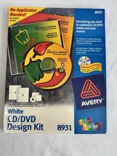 NEW Avery 8931 White CD/DVD Design Kit for Inkjet Printer 30 Labels