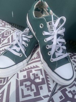 Converse All Stars Madison Low Top Sneakers Dragon Scale Green Floral Womens 7.5