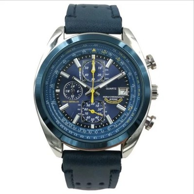 Hochwertige Luxus Herren Armbanduhr mit 4 Zifferblätteern Quarzuhr