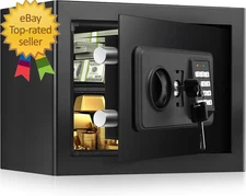 1.2 Cuft Small Home Safe Fire and Waterproof, Anti-Theft Fireproof Safe Box with