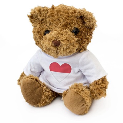 INDONESIEN FLAGGE HERZ - Teddybär - süß kuschelweich - indonesisches Geschenk