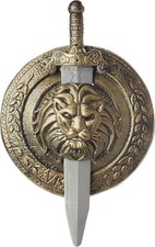 Authentic Gladiator Combat Shield Sword Set - Perfect for Costume Parties