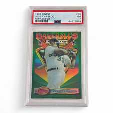 1993 Topps Finest Jose Canseco Refractor #99 Graded NM PSA 7