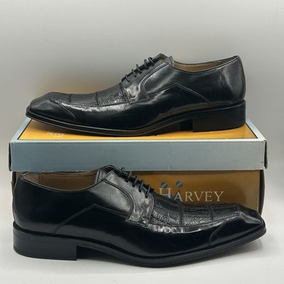 NEW Steve Harvey Men s  Crocodile Sz 9 Black Dress Shoes 