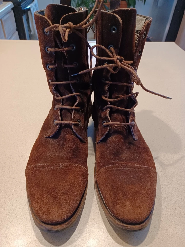 Botas de Motocicleta TRIUMPH by PAUL SMITH De Colección Talla 11 Marrón Gamuza Con Cordones/Cremalleras Foto 2 de 4