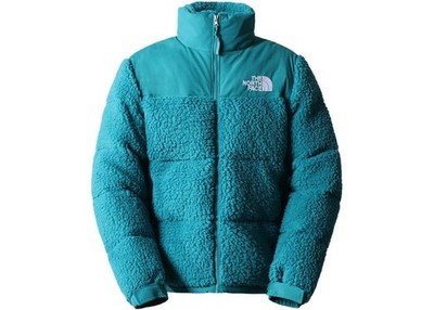 Mens The North Face Nuptse Sherpa High Pile Down Insulated Jacket Harbor Blue