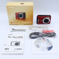 Canon PowerShot A495 Red Digital Camera Excellent Condition Tested