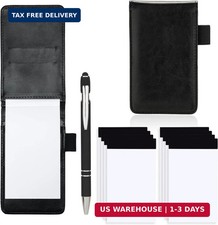 Camelmother 10Pcs Pocket Notepad Holder Set Notebook 3 x 5 Inch With Pen PU Le